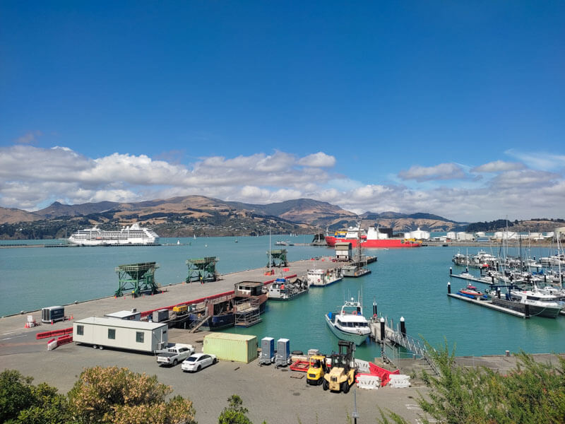 Hafen von Lyttleton bei Christchurch